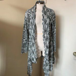 AVENUE GRAY KNITTED CARDIGAN SIZE 14/16 NWT ACRYLIC NYLON BLEND